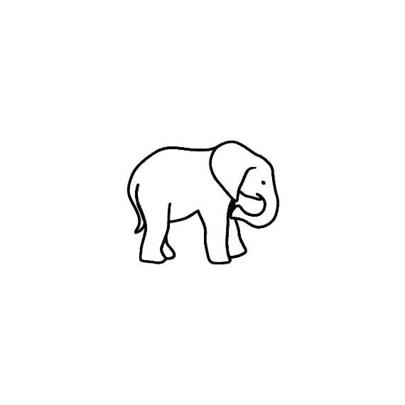 570x570 How To Draw An Elephant Simple Baby Outline