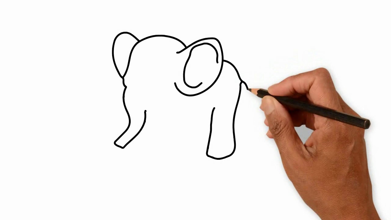 1280x720 How To Drawing Simple Elephant For Kids
