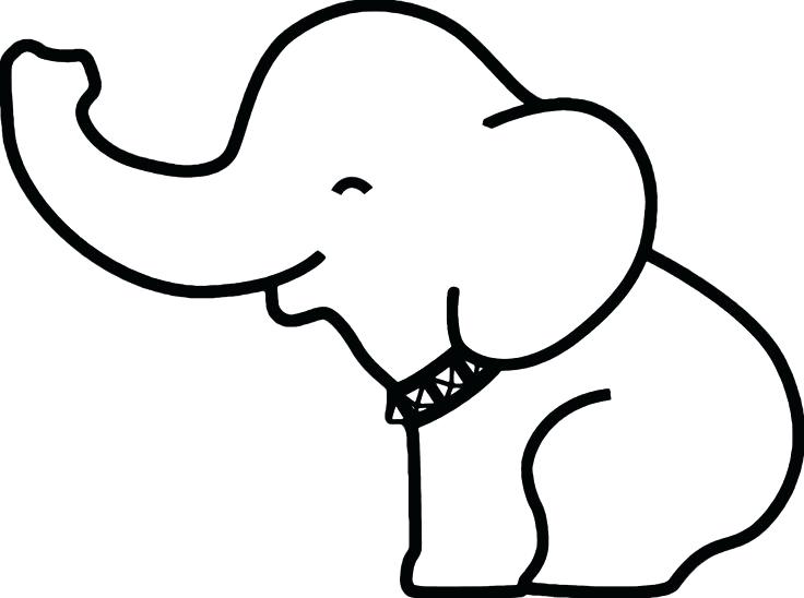736x548 Outline Elephant Elephant Outline Trunk Up Kids Coloring Simple