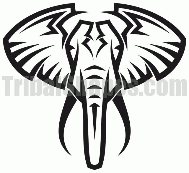 640x589 Elephant Simple Tribal Clip Art Etc Elephant Tattoos