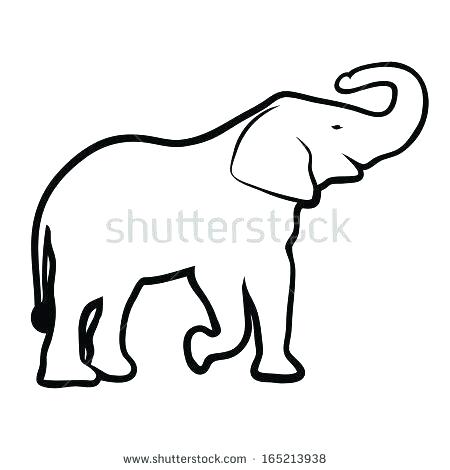 450x470 Outline Of Elephant