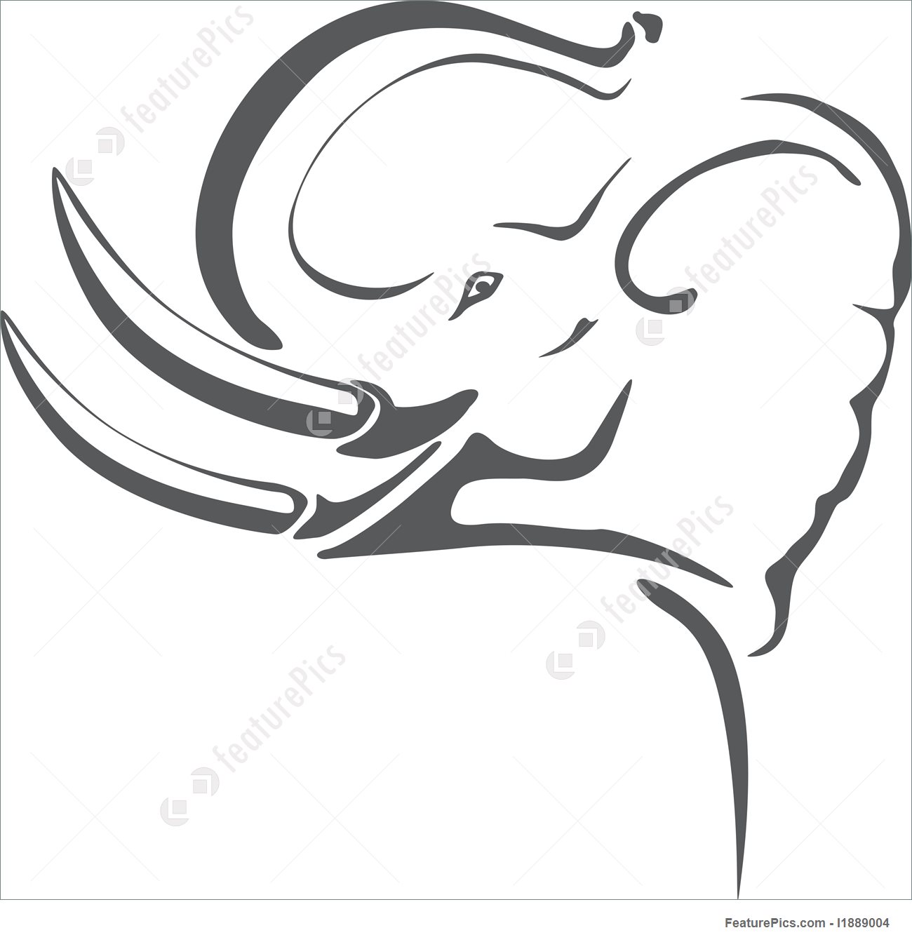 1300x1343 Abstract Forms Elephant Tattoo