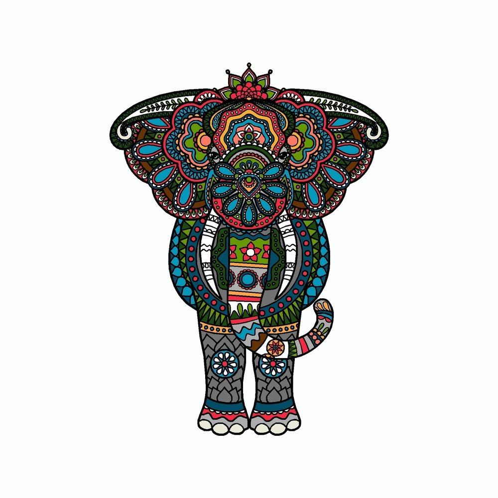 1000x1000 Elephant Mandala Art Tribal Vinyl Car Sticker Doggy Style Gifts