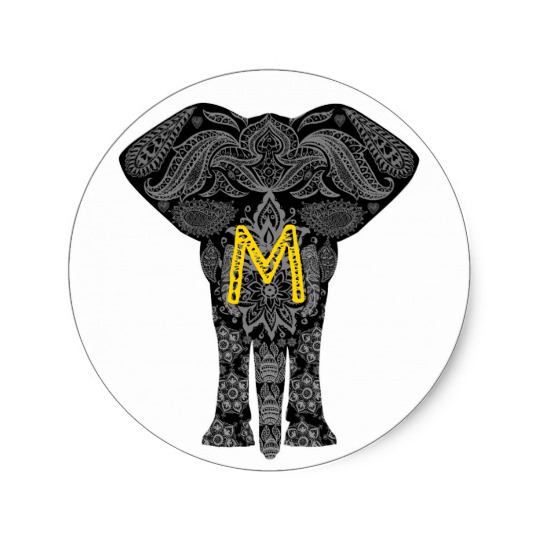 540x540 personalised tribal elephant henna mehndi pattern classic round