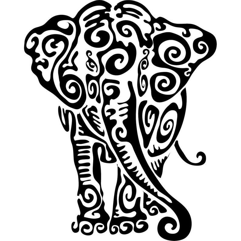 794x794 Tribal Elephant Elephant Swirls Digital Download Etsy