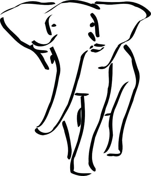 510x596 Elephant Outline Drawing Baby Clipart Best Face Ideas