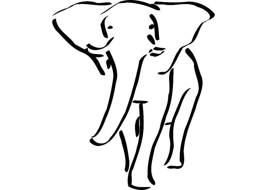 900x640 Outline Of Elephant Simple Elephant Outline Drawing