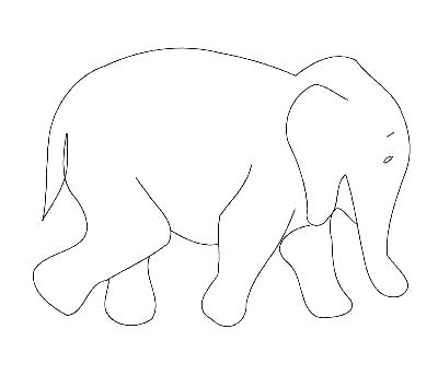 400x344 Outline Of An Elephant