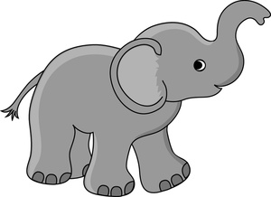 300x218 Baby Elephant Trunk Up Clipart