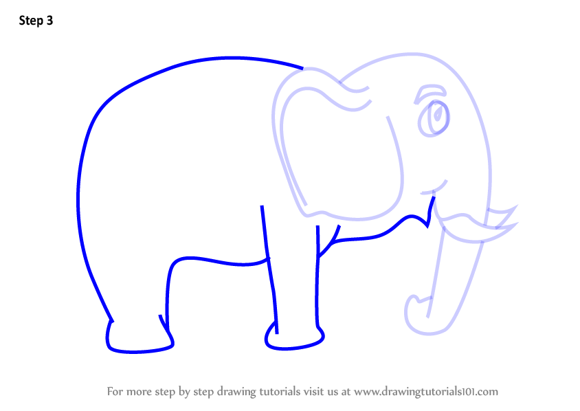 844x598 Learn How To Draw A Cartoon Elephant