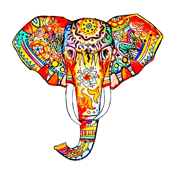 600x573 Collection Of Free Elephant Drawing Colorful Download On Ui Ex