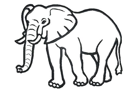 500x350 Elephant Outline Elephant Outline Illustration Outline Elephant