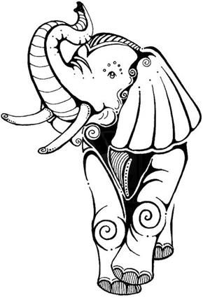 290x426 Elephant Tattoo Designs Wood Burning Elefantes Pintados