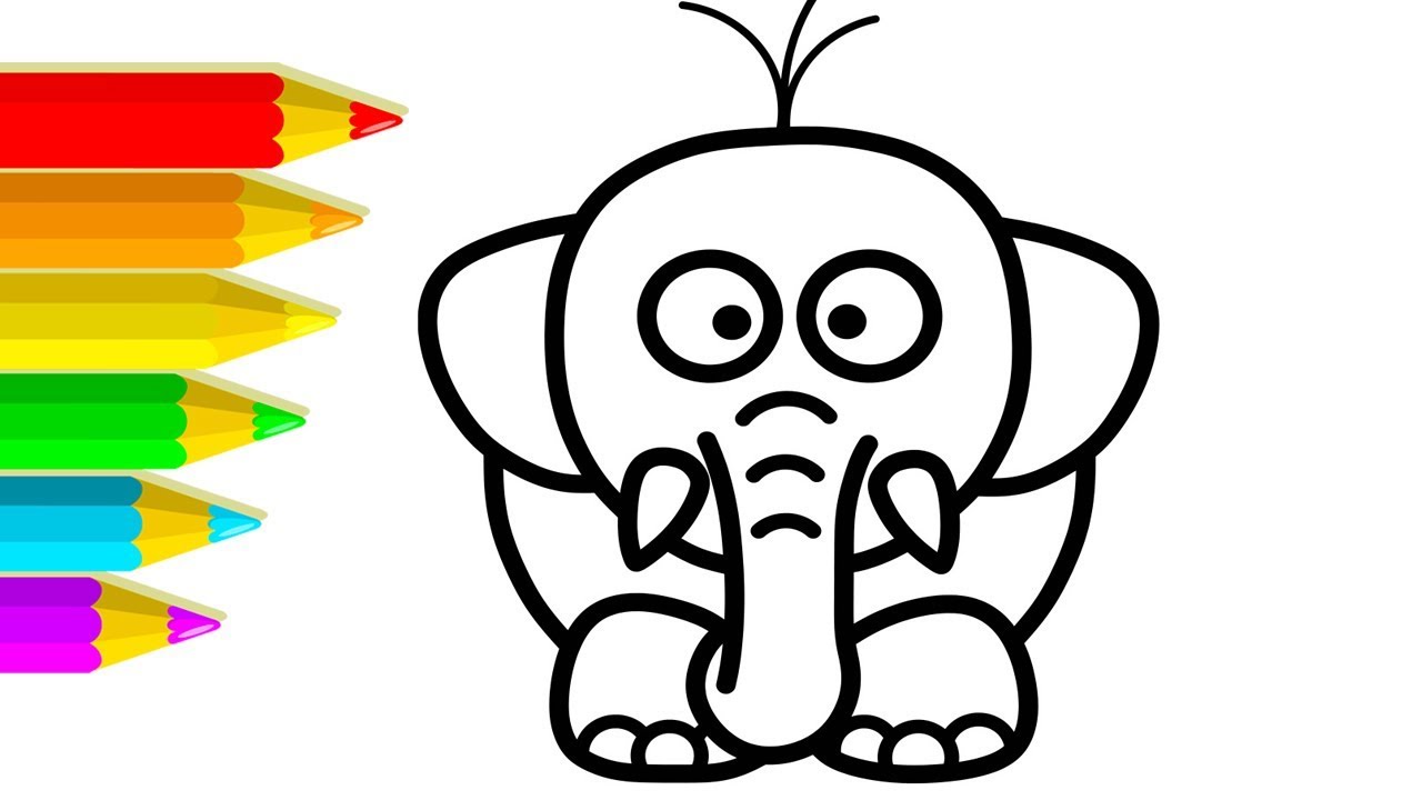 1280x720 How To Draw Elephant Coloring Pages Peppa Pig For Kids