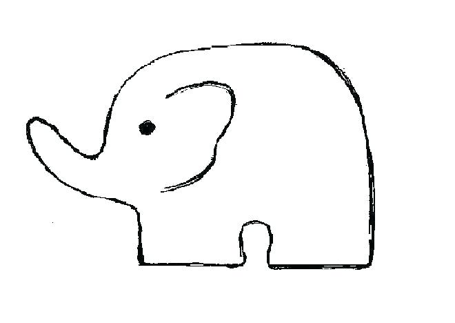 660x468 Elephant Face Template Drawing