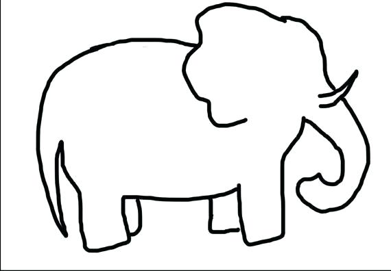 570x396 Elephant Outline Elephant Vector Outline Minimalist And Characters