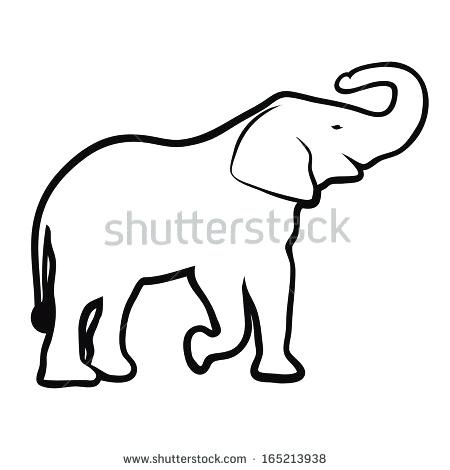 450x470 Elephant Drawing Outline