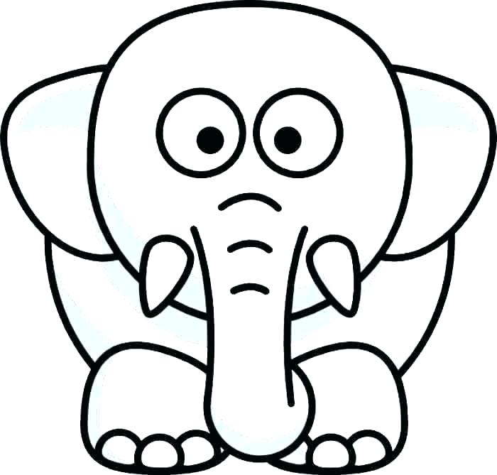 700x669 Cute Coloring Pages Of Elephants Elephant Face Outline Tattoo Head
