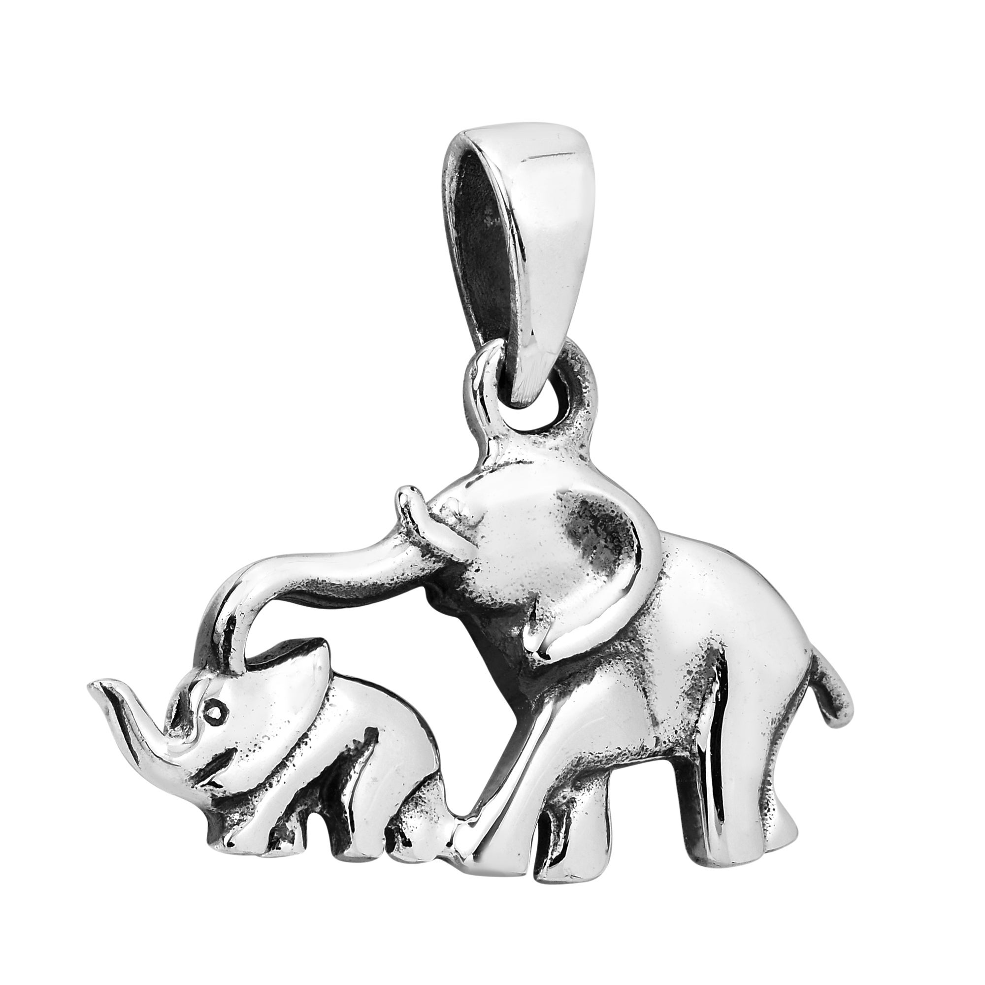 2000x2000 Shop Handmade Mother And Baby Elephant Family Silver Pendant