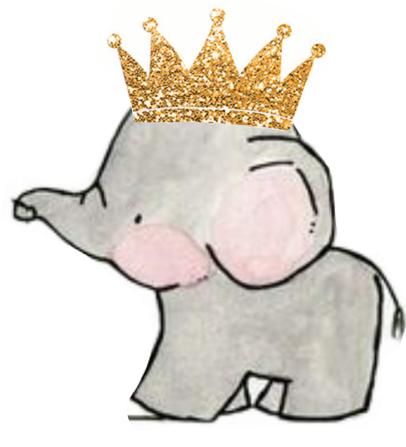 1308x1441 Elephant Gold Glitter Family