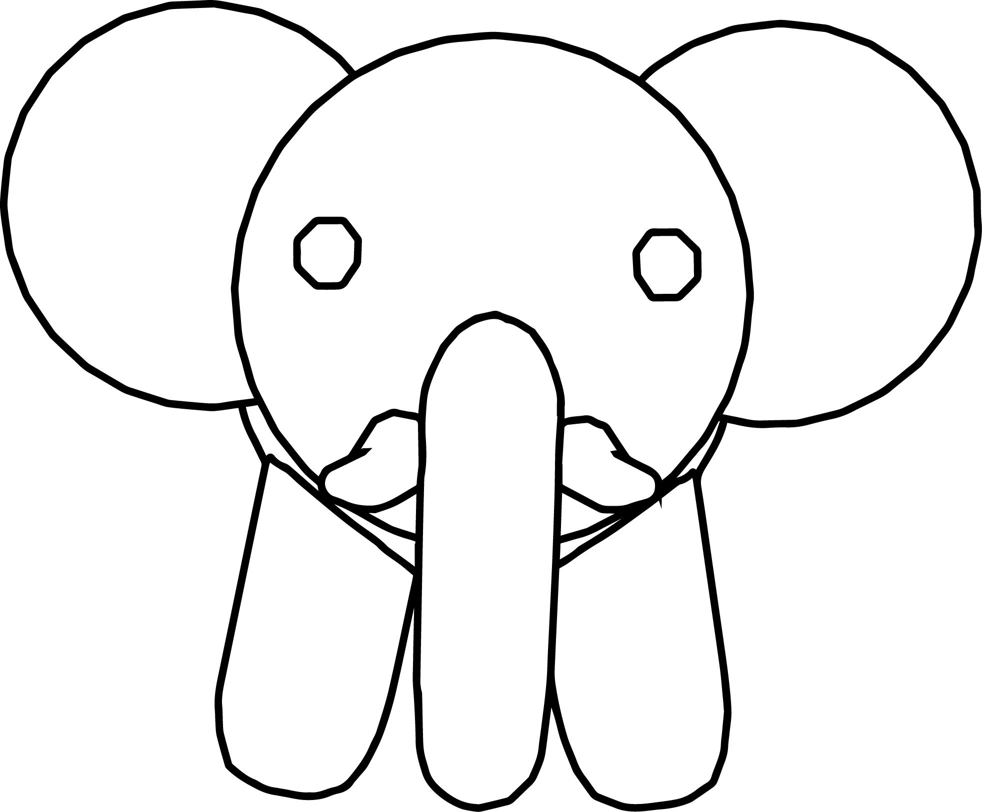 1964x1625 Awesome Elephant Face Front View Coloring