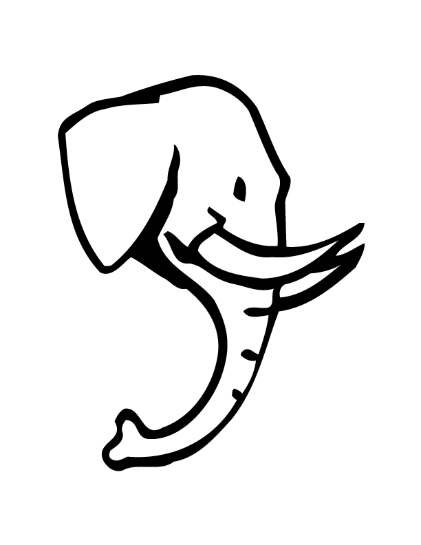 612x792 Elephant Head Colouring Pages Tattoo Art, Elephant, Line Art