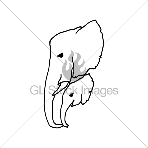 500x500 Vector Illustration Of Two Elephant Head Mother And Baby Gl