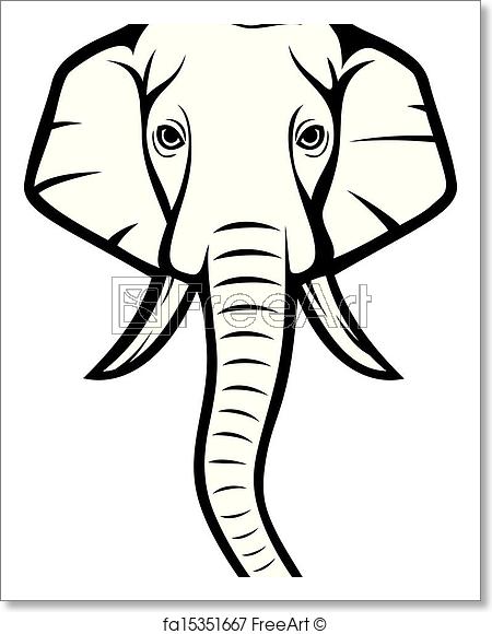 450x580 Free Art Print Of Elephant Head