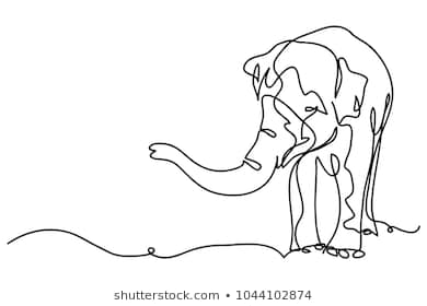 390x280 Huge Collection Of 'elephant Line Drawing' Download More Than