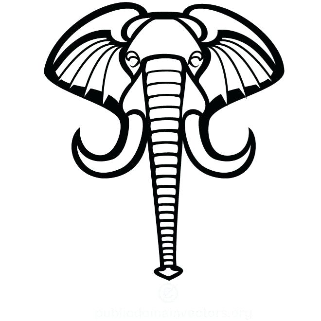 660x660 Elephant Face Outline Cartoon Outline Elephant Clip Art Free