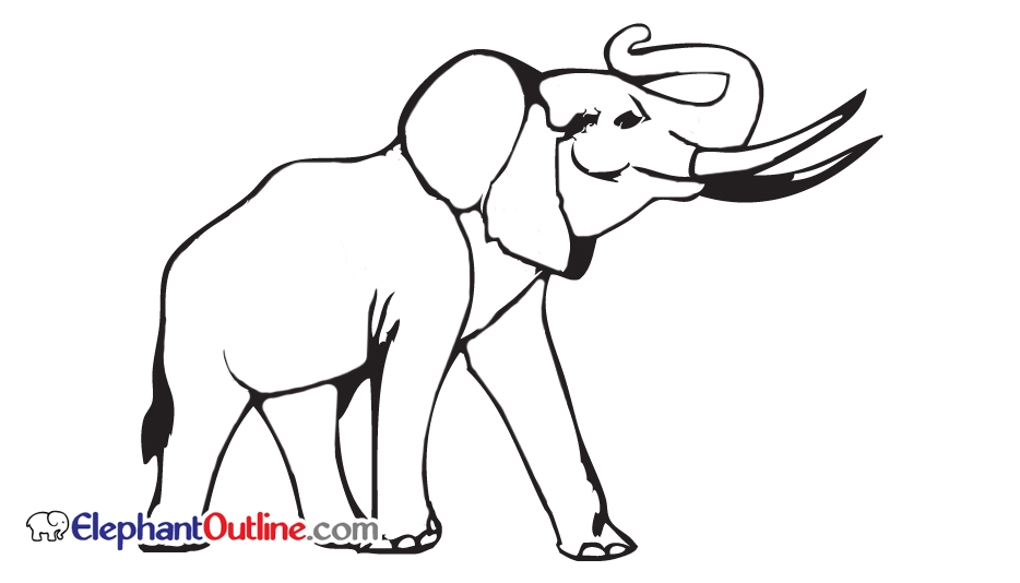 934x534 Elephant Outline Drawing Images