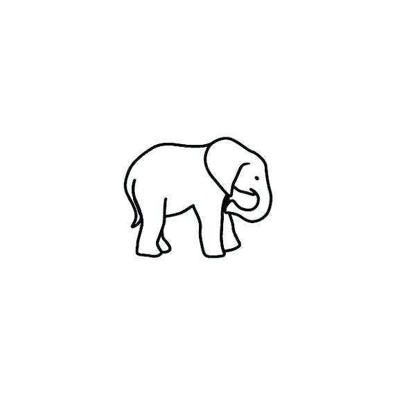 570x570 Outline Elephant Elephant Outline Drawing Face