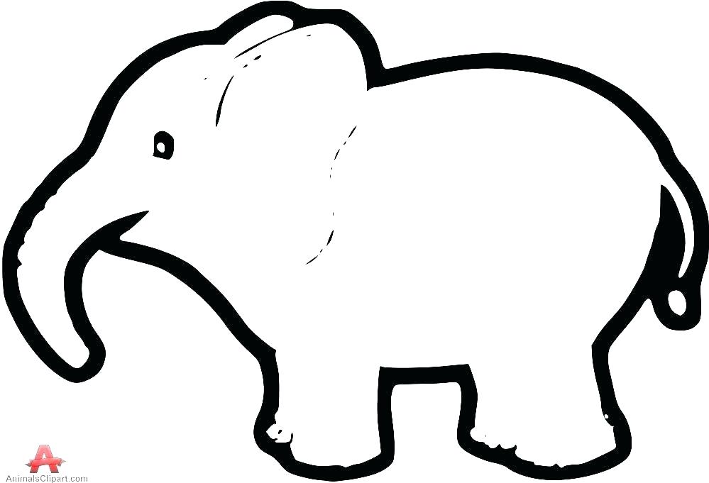 outline elephant cartoon