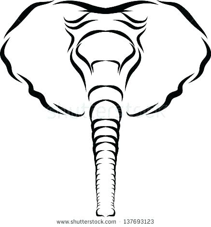 437x470 Elephant Drawing Outline