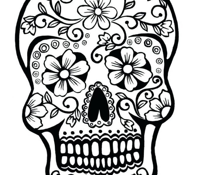678x600 Sugar Skull Pictures Color Simple Sugar Skull Drawing