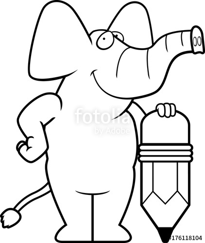 422x500 Elephant Pencil Stock Image And Royalty Free Vector