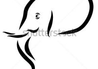 200x140 Elephant Face Outline