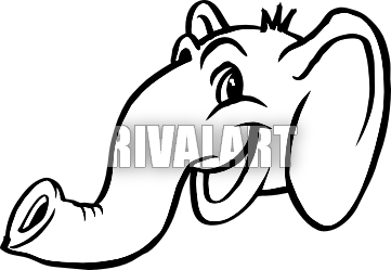 361x249 Smiling Elephant Head Profile