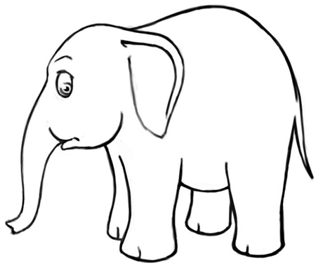450x378 How To Draw Cartoon Elephants With Easy Steps Drawing Lesson