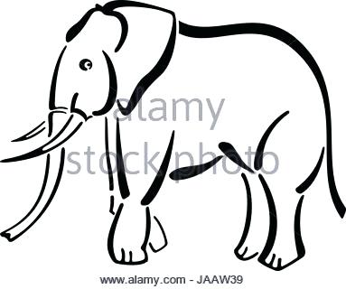 383x320 Outline Elephant Elephant Outline Embroidery Design Simple
