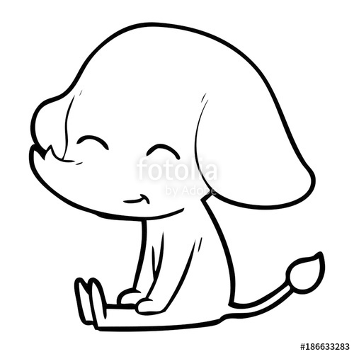 500x500 Cute Cartoon Elephant Sitting Stock Image And Royalty Free Vector