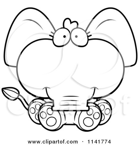450x470 Cartoon Clipart Of A Black And White Cute Baby Elephant Sitting