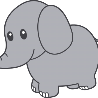 336x336 Elephant Drawing Cute Cartoon Of A Boy Class Black And White