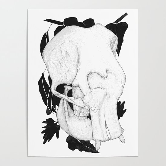 550x550 Elephant Skull Poster