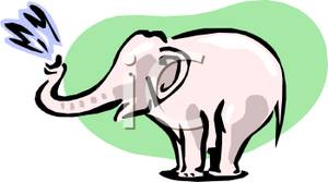 300x167 elephant spraying water clipart
