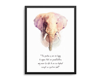 340x270 Elephant Poster Etsy