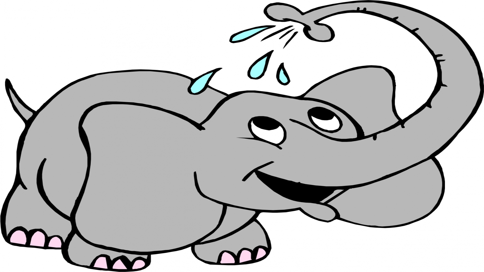1600x900 elephant spraying water clipart