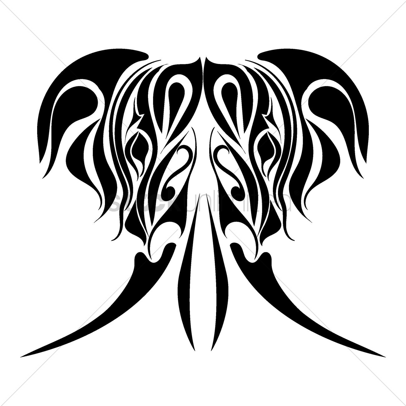 1300x1300 Elephant Tattoo Design Vector Image