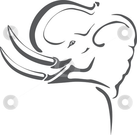 450x444 Elephant Tattoo Stock Vector