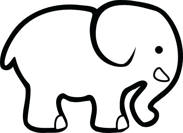 600x436 Outline Of An Elephant Elephant Face Outline Outline Elephant